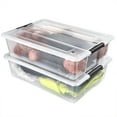 thumbnail image 1 of Sorbus 2 Pack 40qt Clear Underbed Stackable Storage Bins with Lids and Handles - Versatile storage for Clothing, Bedding, and more, 1 of 7