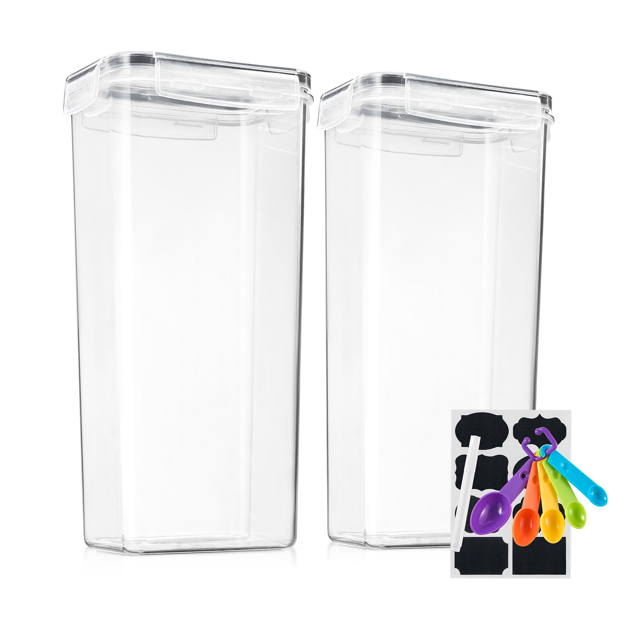 Sorbus 2-Pack Airtight Cereal Dispensers 2.6L - Stackable Dry Food, Rice, Pasta Storage