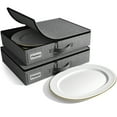 thumbnail image 1 of Sorbus 2 Pack China Storage Containers with Lid – Dinnerware Organizer for Platter Storage, Holds Service for 12, Felt Protectors Included, Gray, 1 of 6