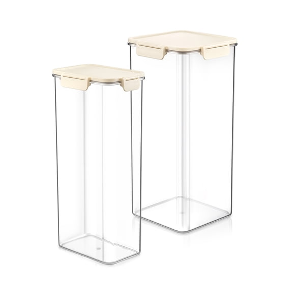 Sorbus 2-Pack Clear Narrow and Extra Tall Square Airtight Food Storage Containers – Pantry Organizers
