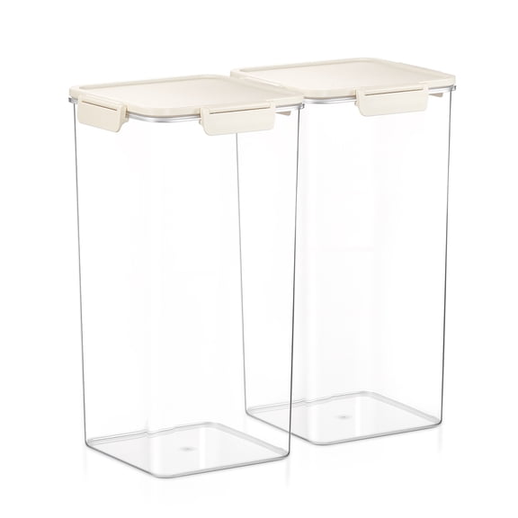Sorbus 2-Pack Extra Tall Square Airtight Food Storage Containers, Clear Stackable Pantry Organizers