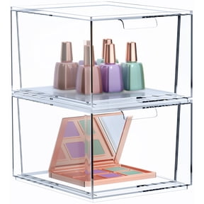 Sorbus 2 Pack Makeup Organizer - Clear Stackable Acrylic Drawer Plastic Storage Bins for Organization and Storage