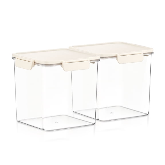 Sorbus 2-Pack Medium Tall Square Airtight Food Storage Containers, Clear Stackable Pantry Organizers