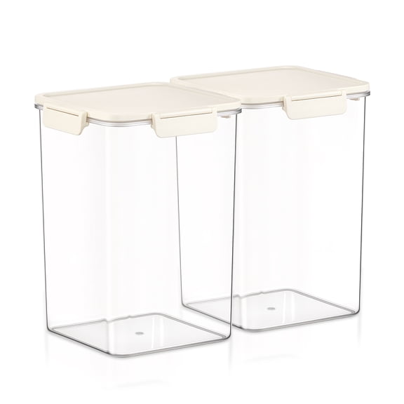 Sorbus 2-Pack Tall Square Airtight Food Storage Containers, Clear Stackable Pantry Organizers