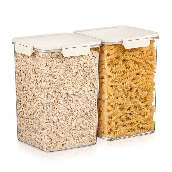 Sorbus 2-Pack Tall Square Airtight Food Storage Containers – Clear Stackable Pantry