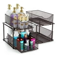thumbnail image 1 of Sorbus 2 Sets of 2 Tier Metal Under Sink Organizer for Bathroom, Kitchen, Strong Steel Mesh Sliding Drawers for Under Sink, Under Cabinet, Closet, Kitchen, Pantry, Bathroom Organizers and Storage, 1 of 8