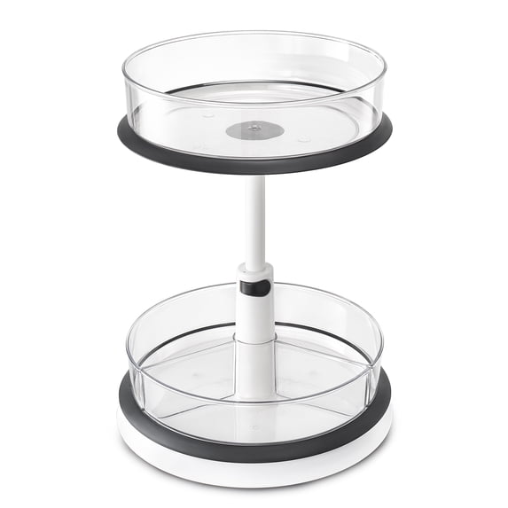 Sorbus 2-Tier Clear Lazy Susan - Rotating Kitchen Organizer