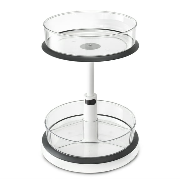 Sorbus 2-Tier Clear Lazy Susan - Rotating Kitchen Organizer