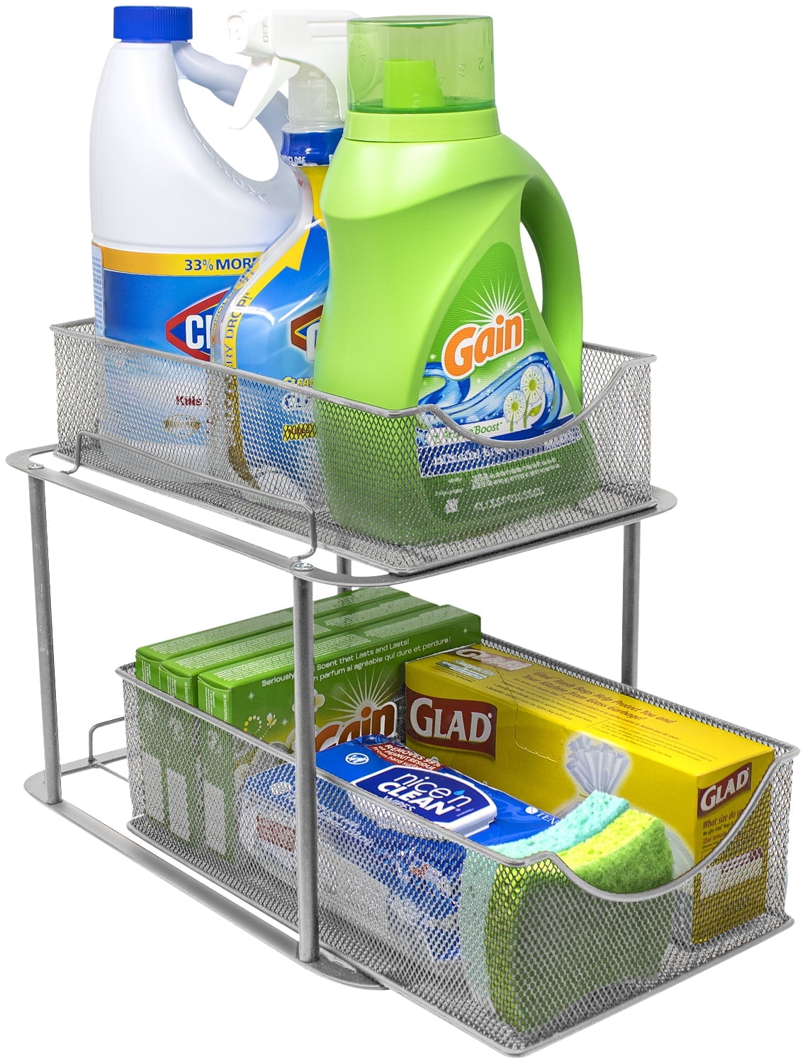 Sorbus 2-Tier Organizer Baskets with Mesh Sliding Drawers