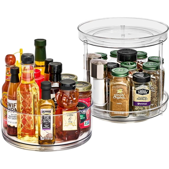 Sorbus 2 Tier Rotating Lazy Susan Turntable Set - Organizer for Cabinet Pantry Counter Fridge