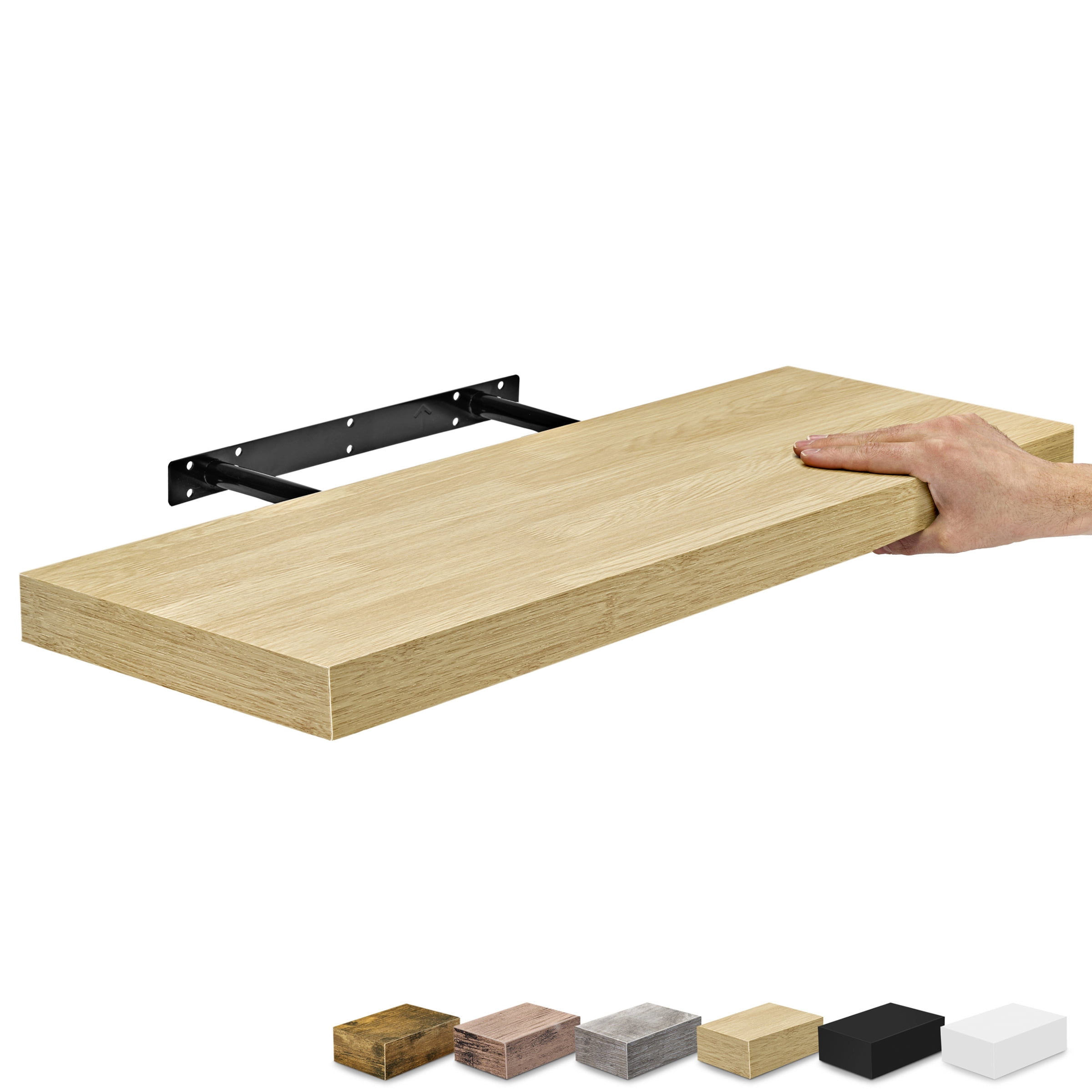 Sorbus 24" Floating Wall Shelf, Maplewood, Invisible Brackets, Bathroom, Bedroom & Home Decor