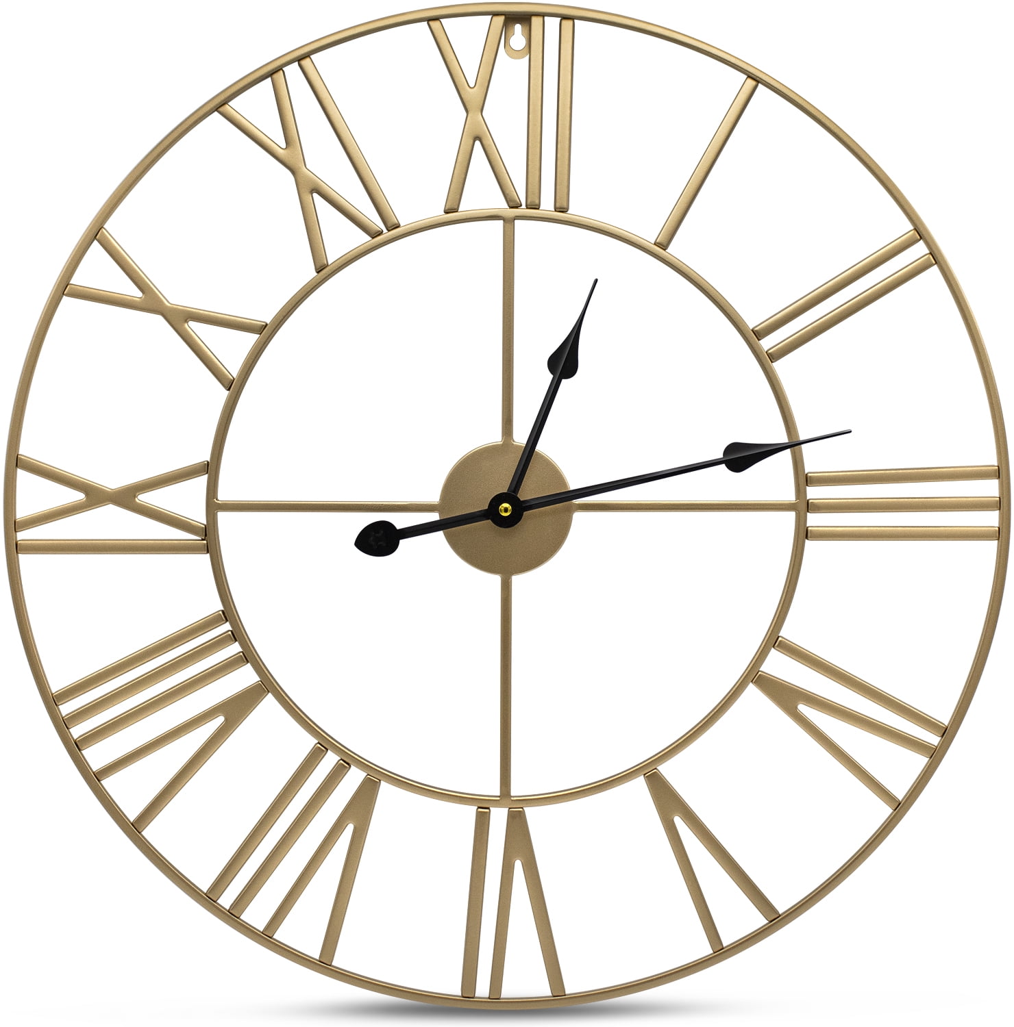 Sorbus 24in Roman Numeral Wall Clock, Decorative Gold Analog Time Display