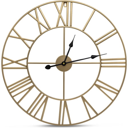 Sorbus 24in Roman Numeral Wall Clock, Decorative Gold Analog Time Display