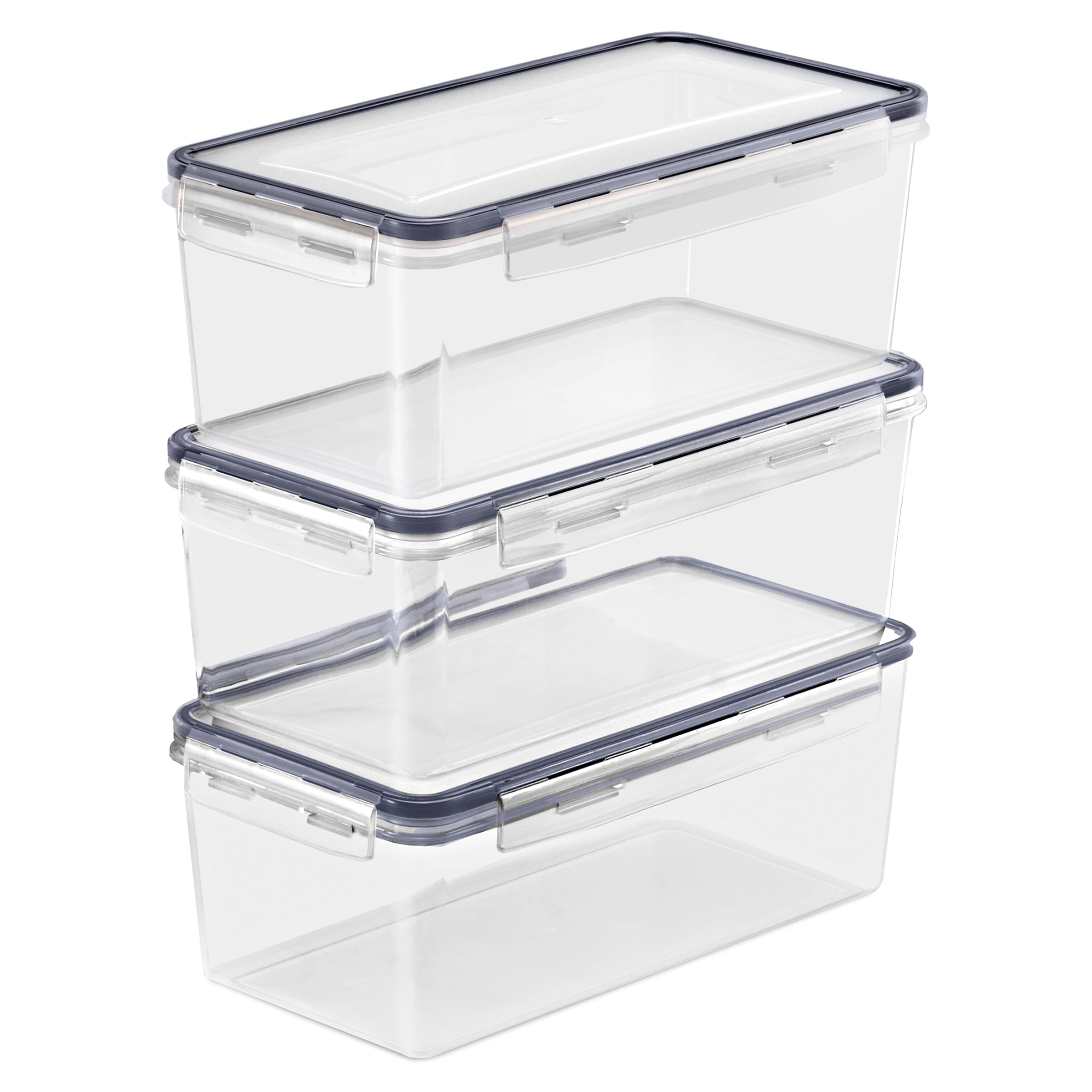 Clear Plastic Airtight Food Storage Containers Set of 3