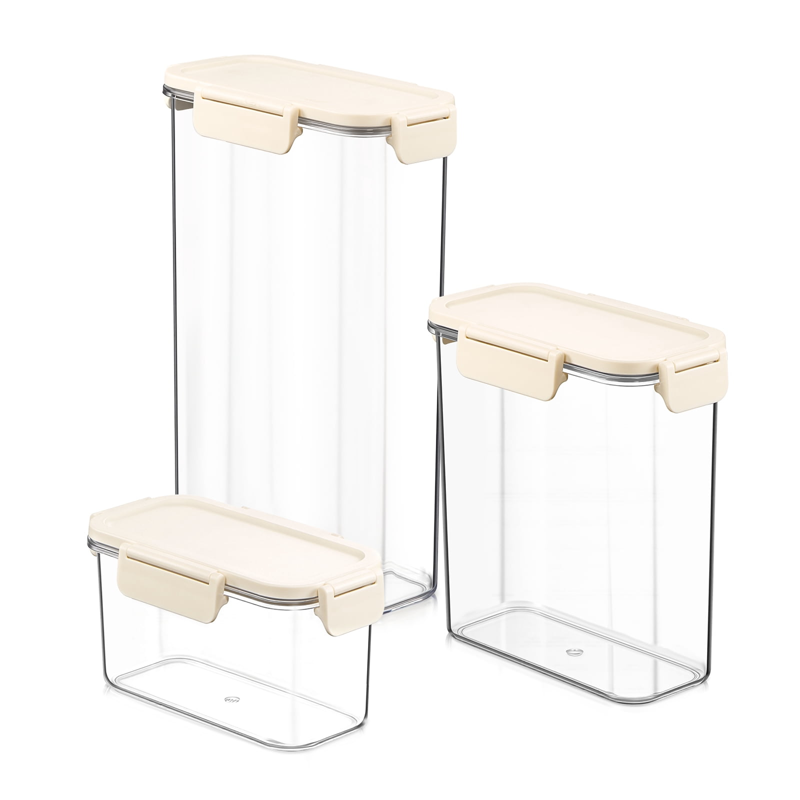 Sorbus 3-Pack Clear Narrow Airtight Food Storage Containers – Assorted Sizes Pantry Organizer