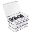thumbnail image 1 of Sorbus 3-Pack Clear Cable Organizer Boxes with Lid, 5 Compartments for Cords & Accessories, 1 of 8
