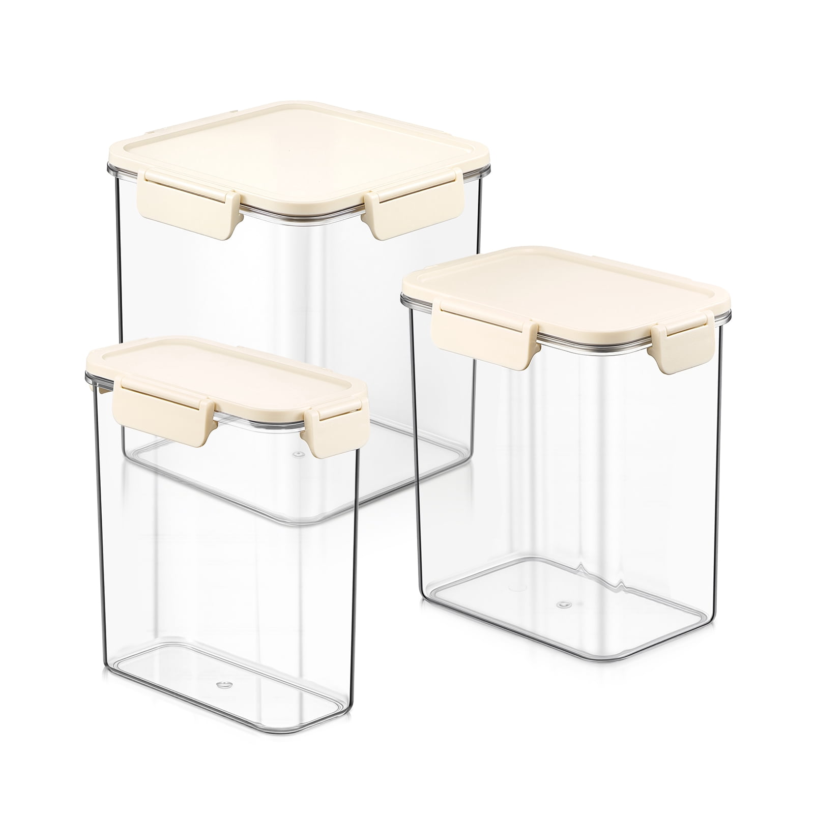 Sorbus 3-Pack Clear Medium Tall Airtight Food Storage Containers – Assorted Sizes Pantry Organizer