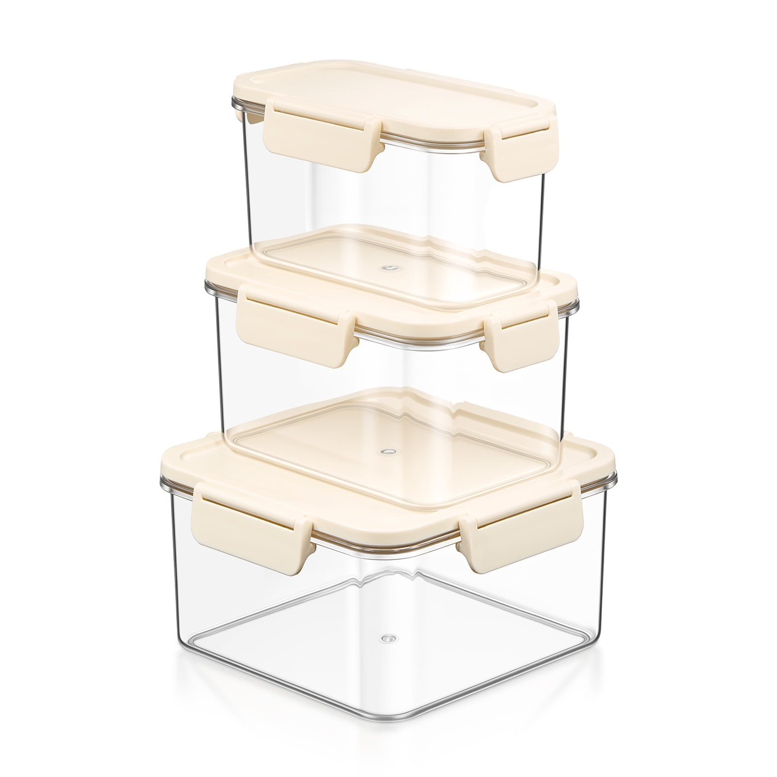 Sorbus 3-Pack Clear Standard Airtight Food Storage Containers – Assorted Sizes Pantry Organizer