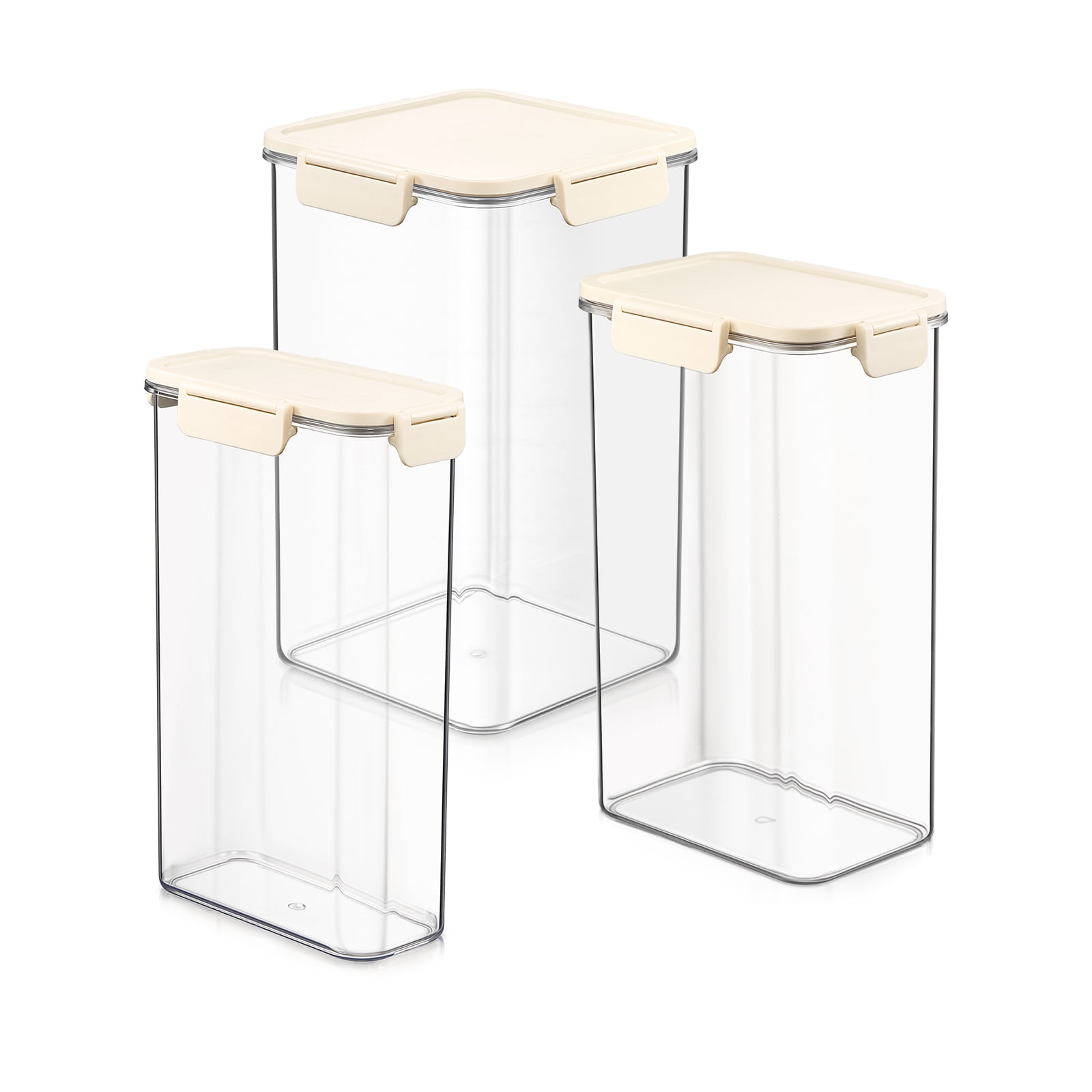Sorbus 3-Pack Clear Tall Airtight Food Storage Containers – Assorted Sizes Pantry Organizer