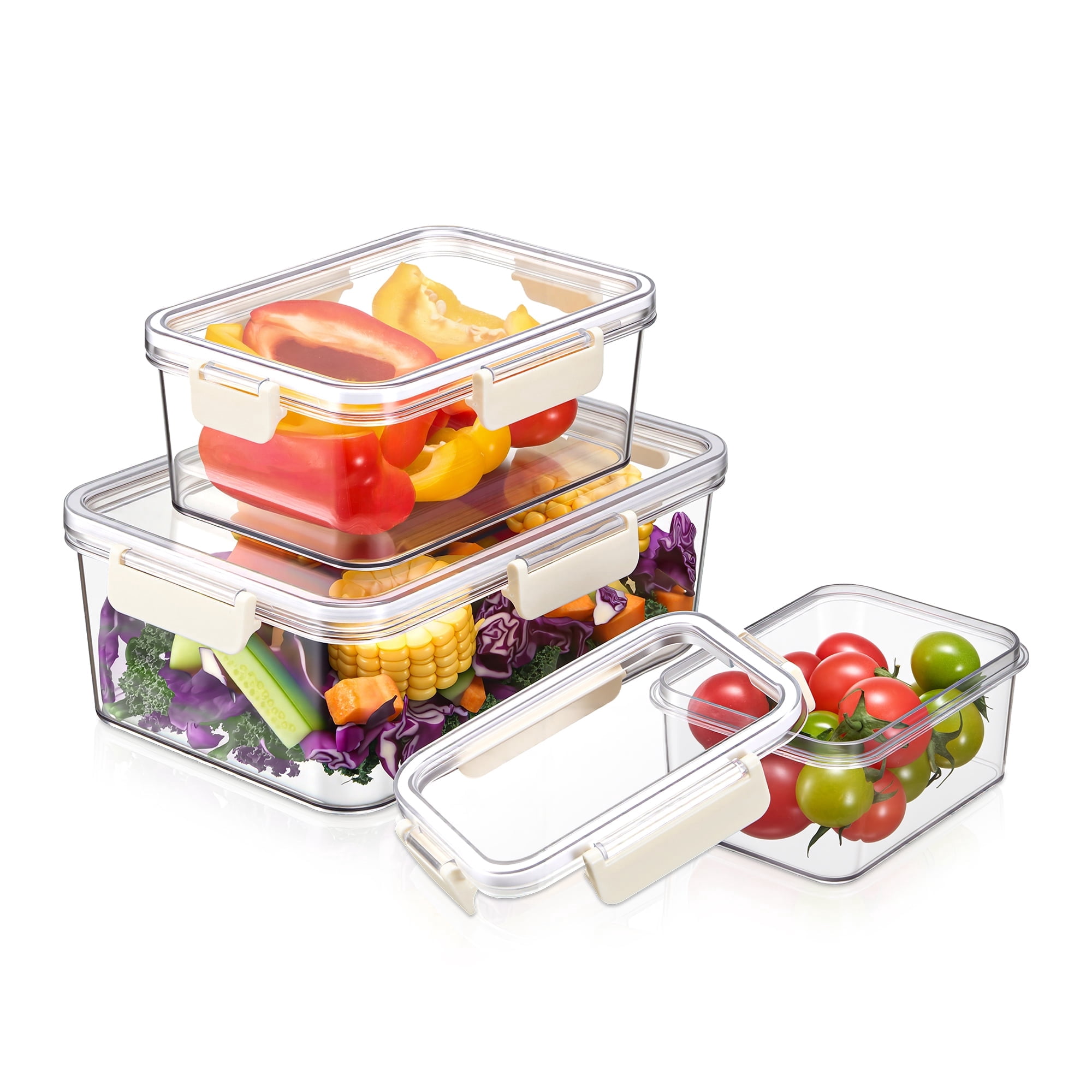 Sorbus 3-Pack Nesting Rectangle Plastic Food Storage Containers with Airtight Lids, BPA-Free Meal Prep Containers