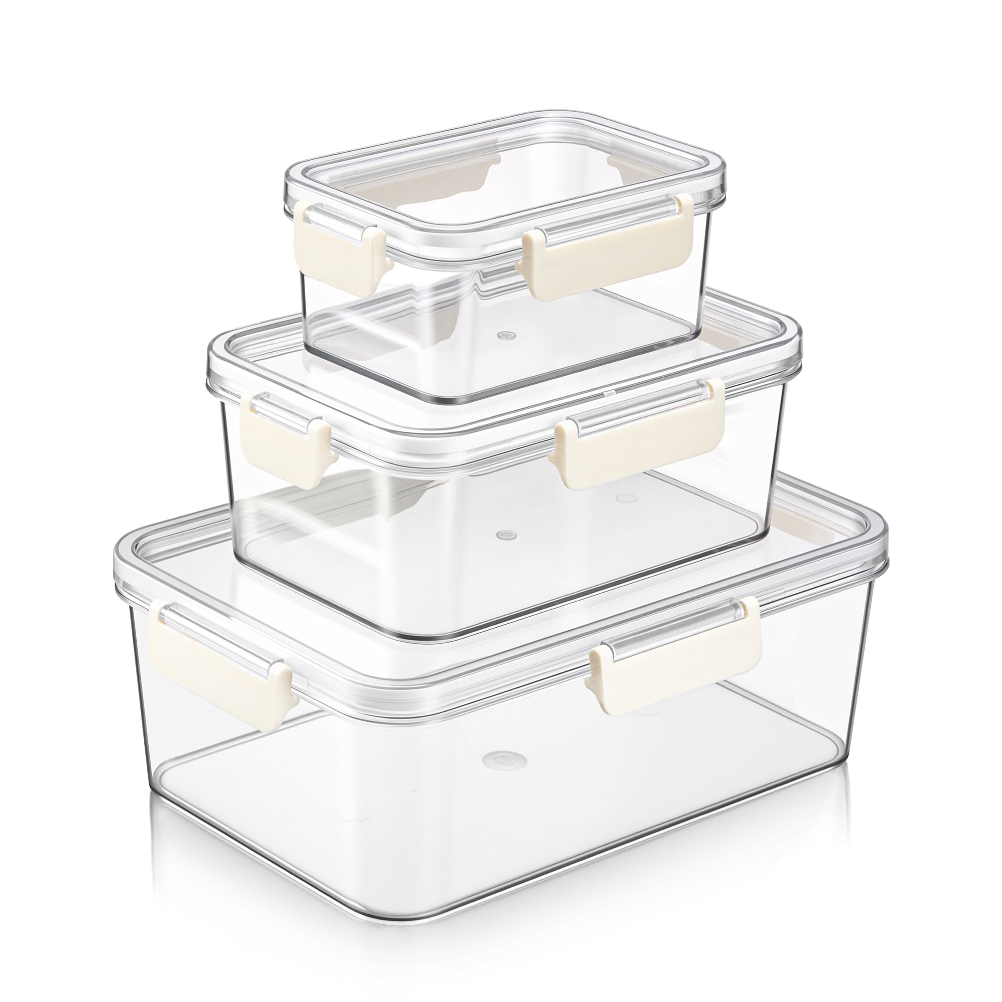Sorbus 3-Pack Rectangle Food Storage Containers, Assorted Sizes, Airtight, BPA-Free