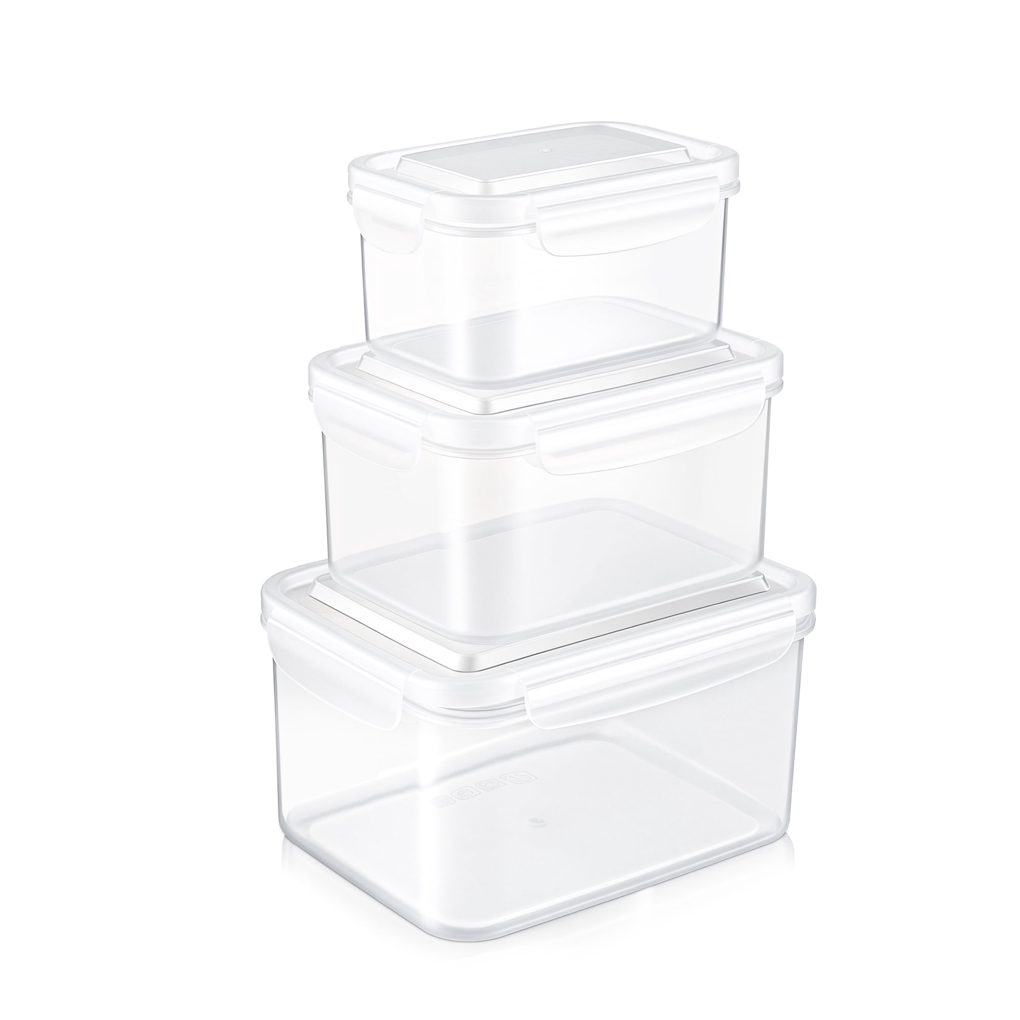 Sorbus 3-Pack Rectangular Food Storage Containers, Clear BPA-Free Plastic, Stackable & Nesting Meal Prep