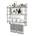 thumbnail image 1 of Sorbus 3-Tier Floating Bathroom Shelves for Wall - Wood Wall Storage for Towels, Over the Toilet Storage Cabinet, Gaming Floating Shelves, Bathroom Accessories, and Home Decor (Gray), 1 of 6