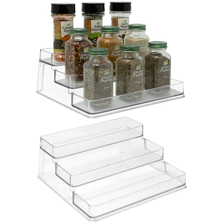 Cheap 1Pcs Refrigerator Plastic Organizer Tray Clear Countertop Condiment  Storage Rack For Kitchen Pantry Dining Table