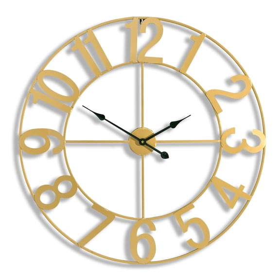 Sorbus 32" Large Gold Decorative Wall Clock, Battery Operated Analog