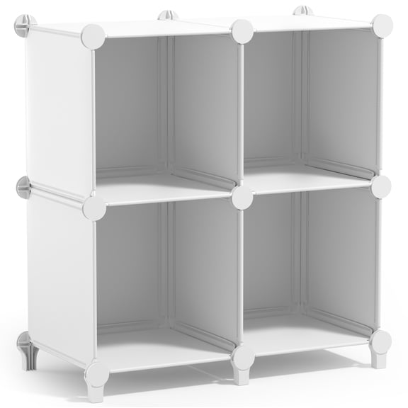 Sorbus 4-Cube Waterproof Storage Organizer for Closet & Bedroom, White