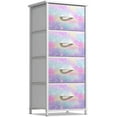 thumbnail image 1 of GGI International 4 Drawer Bedside Nightstand Chest Tower Bedroom Dresser, Pastel Colors Tie-Dye Sparkle, 1 of 5