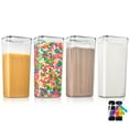 thumbnail image 1 of Sorbus 4 Pack Airtight Cereal Dispenser Canister Set with Lids - Easy Pour, Stackable, Store Dry Food, Rice Pasta and more, 1 of 7
