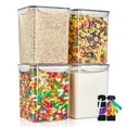 thumbnail image 1 of Sorbus 4 Pack Airtight Dry Food Storage Containers with Lids, Labels and Marker - Store Baking Supplies, Sugar, Flour, Rice and More - BPA Free Pantry Organization for Kitchen (Holds 5 Liters), 1 of 7