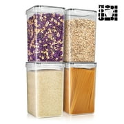 Sorbus 4-pack airtight food storage containers with locking lids, measuring cup & labels, 6.5L (219.79 oz) each