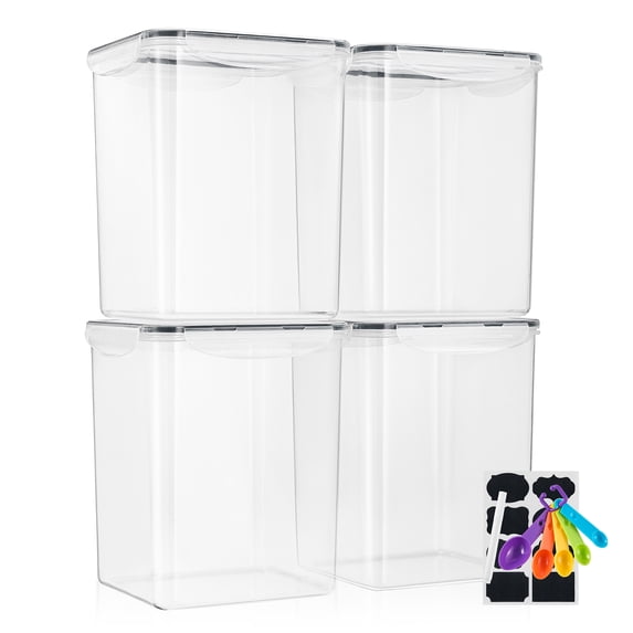 Sorbus 4-Pack Airtight Food Storage Containers 5qt with Lids, Labels & Marker, BPA Free