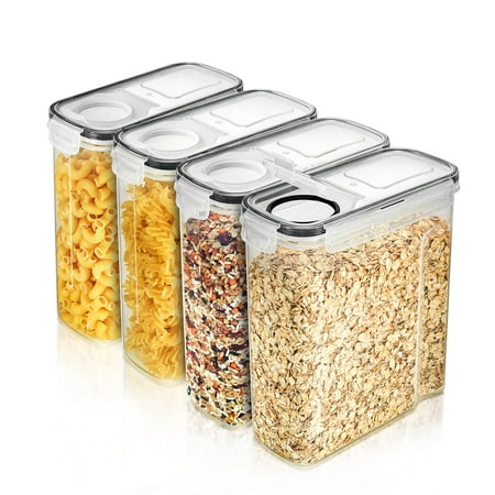 Sorbus 4 Pack Airtight Food Storage Dispenser Set for Beans, Pasta, Cereals, and More, (2L/8.4 Cups)