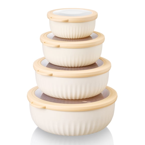 Sorbus 4-Pack BPA-Free Stackable Food Storage Containers with Tight-Seal Lids, Assorted Sizes