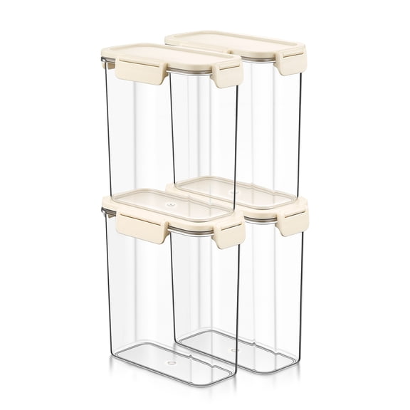 Sorbus 4-Pack Clear Medium Tall Narrow Food Storage Containers with Lids, Stackable