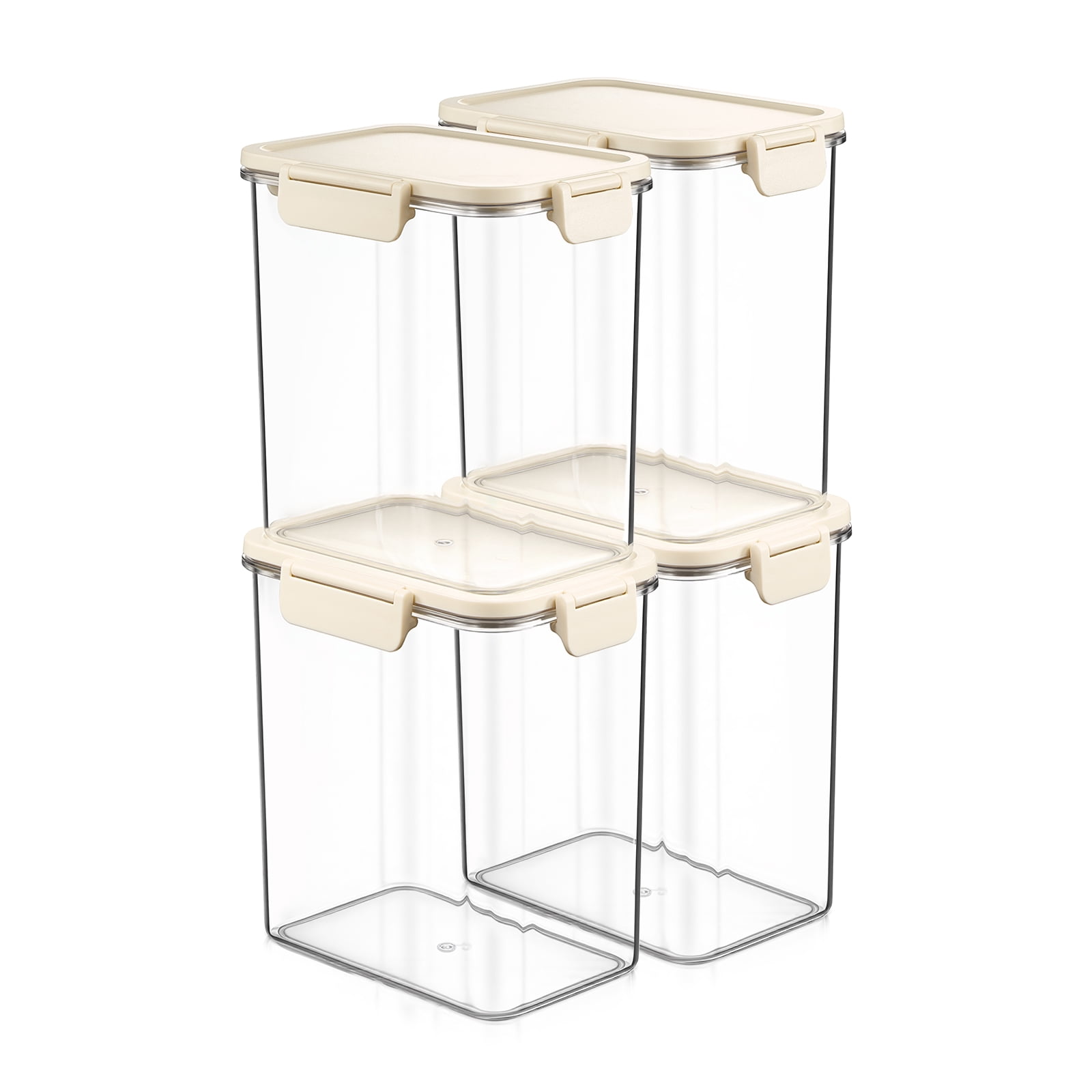 Sorbus 4-Pack Clear Medium Tall Rectangle Food Storage Containers with Lids, Stackable