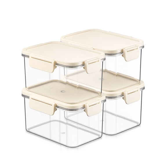 Sorbus 4-Pack Clear Standard Rectangle Food Storage Containers with Lids, Stackable