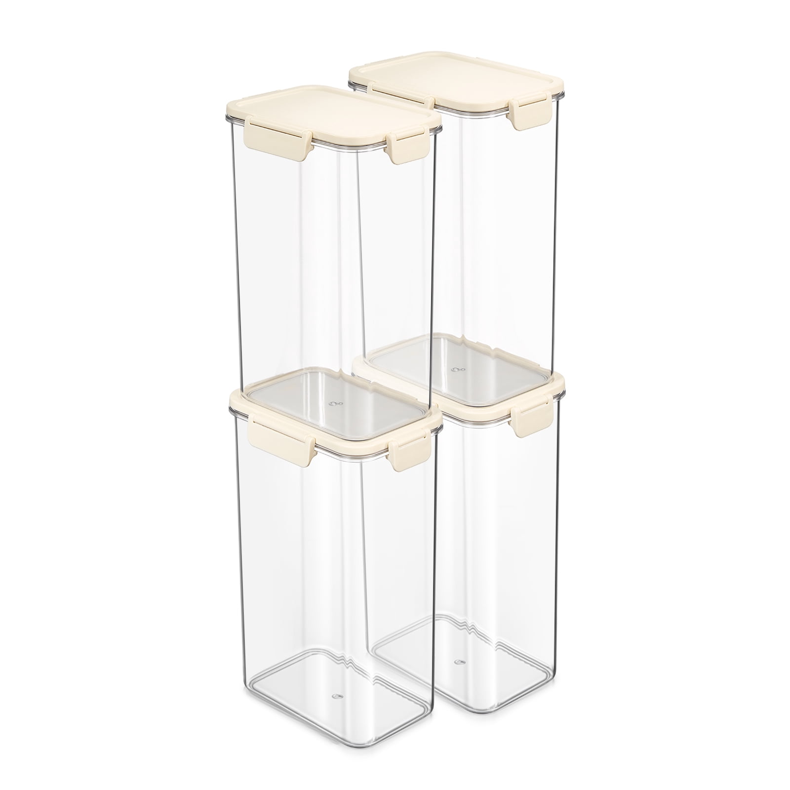 Sorbus 4-Pack Clear Tall Rectangle Food Storage Containers with Lids, Stackable