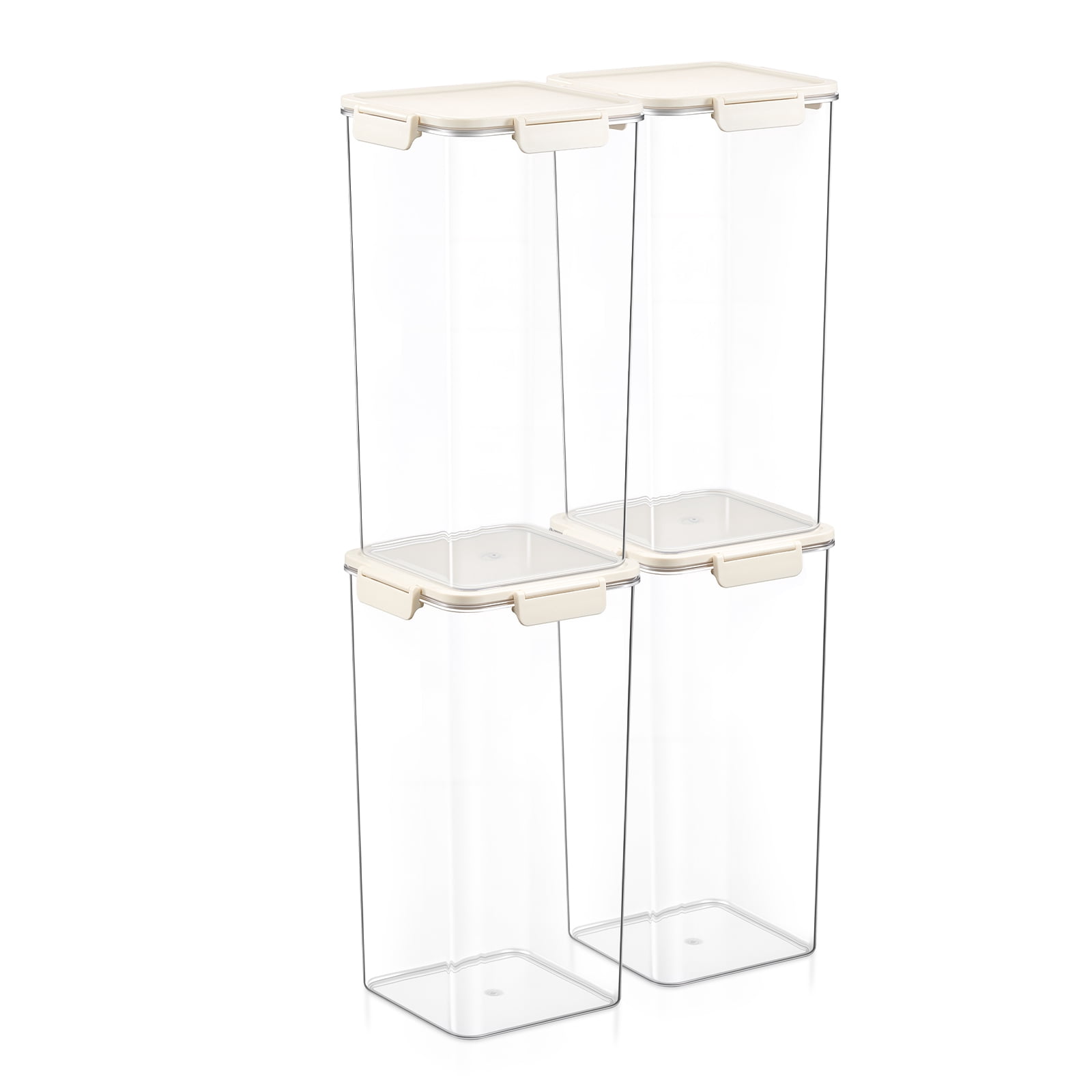 Sorbus 4-Pack Extra Tall Square Airtight Food Storage Containers, Clear ...