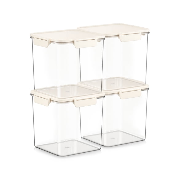 Sorbus 4-Pack Medium Tall Square Airtight Food Storage Containers, Clear Stackable Pantry Organizers