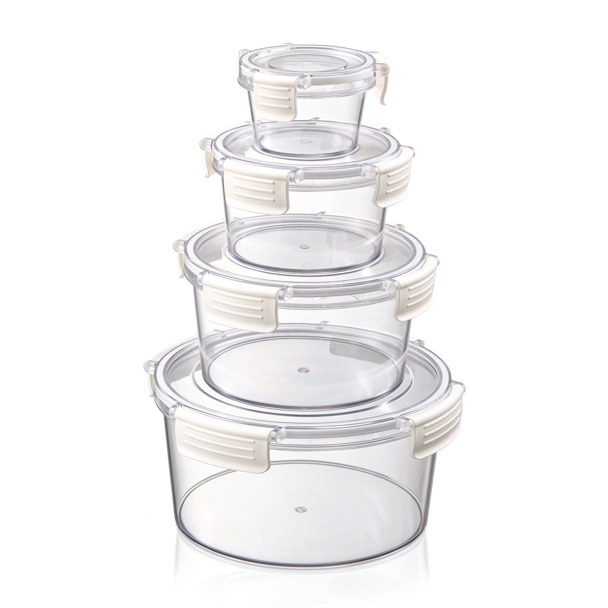 Sorbus 4-Pack Round Food Storage Containers, Assorted Sizes, Airtight, BPA-Free