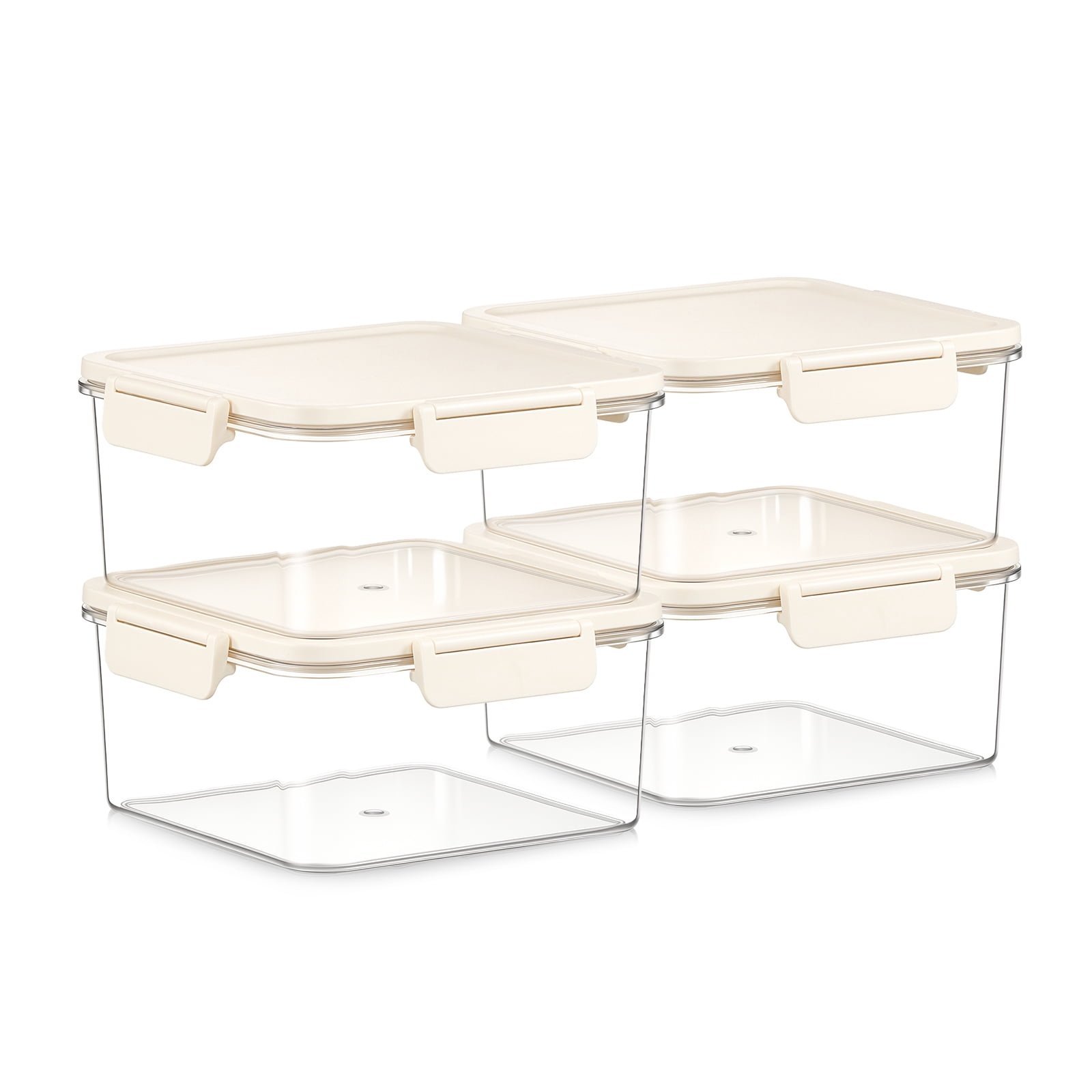 Sorbus 4-Pack Standard Square Airtight Food Storage Containers, Clear Stackable Pantry Organizers