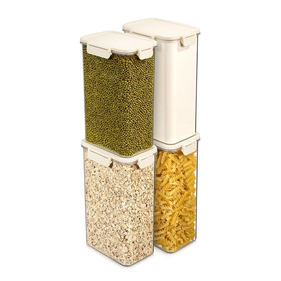 Sorbus 4-Pack Tall Rectangle Food Storage Containers with Lids, Clear, Stackable