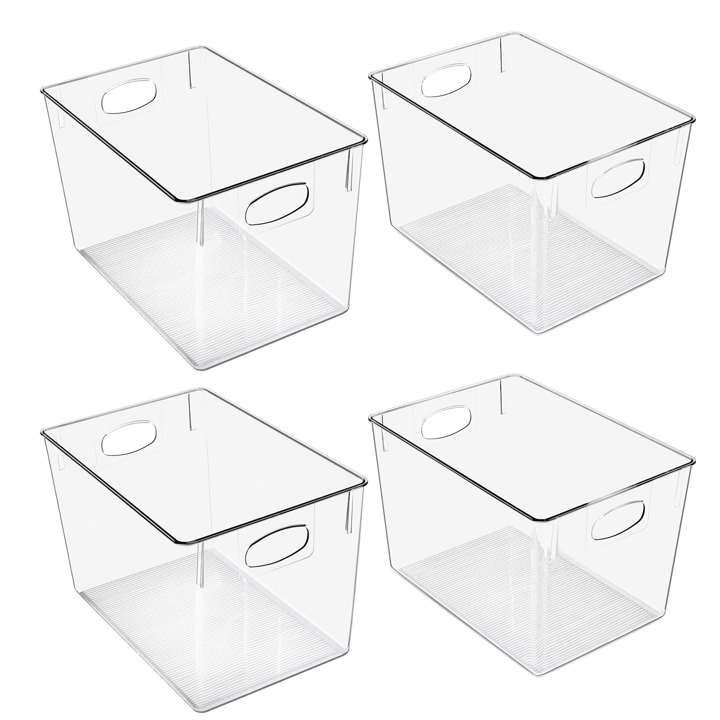 Sorbus 4-Piece Clear Extra Large Storage Bin Variety Pack for Pantry, Refrigerator & Kitchen Cabinets