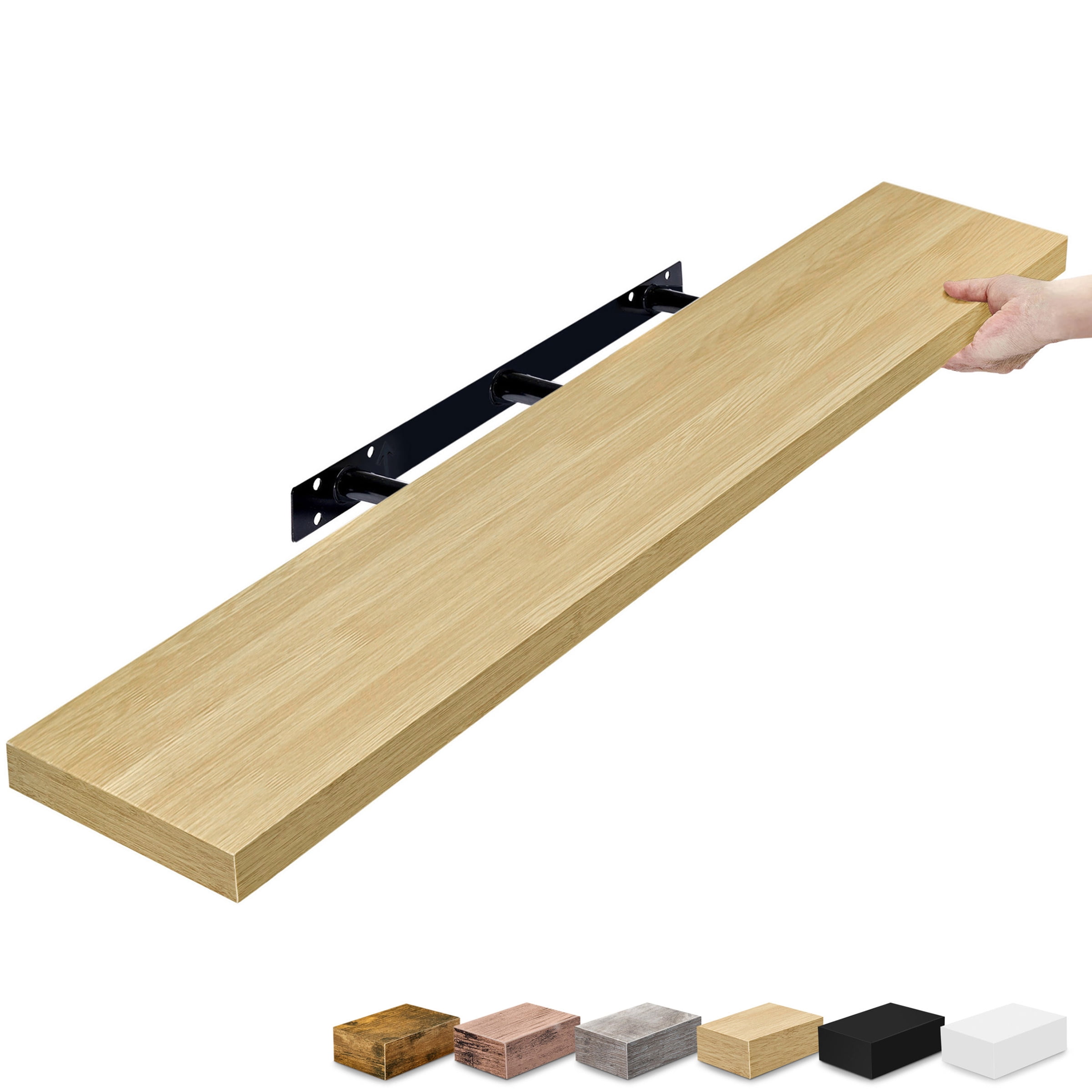 Sorbus 47" Floating Wall Shelf, Maplewood, Invisible Brackets, Bathroom, Bedroom & Home Decor