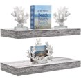 thumbnail image 1 of Sorbus 16.25" White Rustic Floating Shelves (Set of 2) – Wall Storage for Décor, Frames, Trophies, 1 of 4