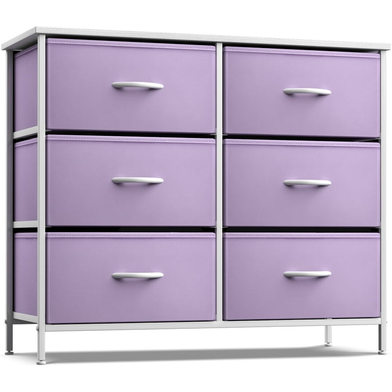 Sorbus 6 Drawer Storage Cube Dresser ,Purple